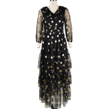 Custom 2020 Black Elegant Lace Mesh Long Maxi Cocktail Dresses For Ladies